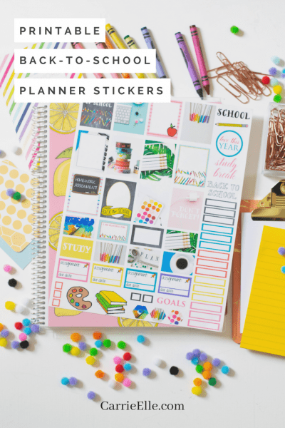 Printable Back-to-School Planner Stickers - Carrie Elle