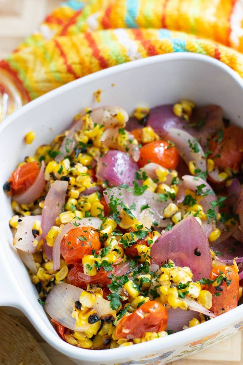 Grilled Corn Veggie Salad