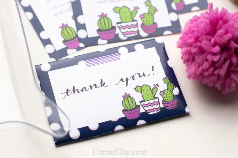 Printable Gift Card Envelope Cactus