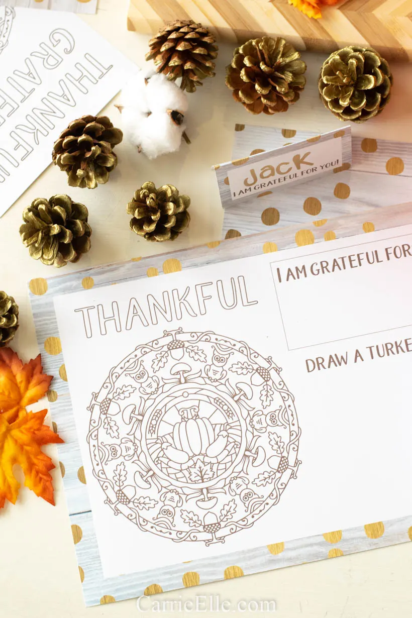 Printable Thanksgiving Table Setting for Kids
