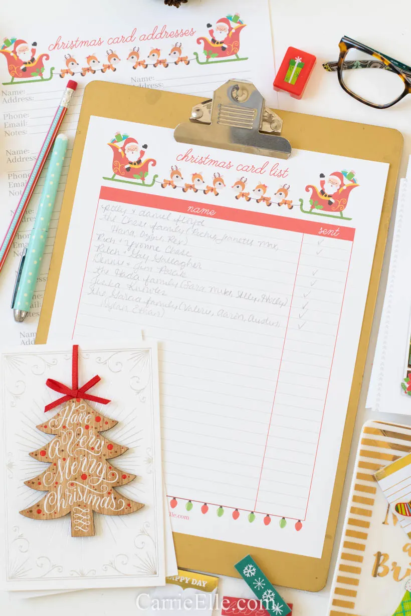 Christmas Card Spreadsheet