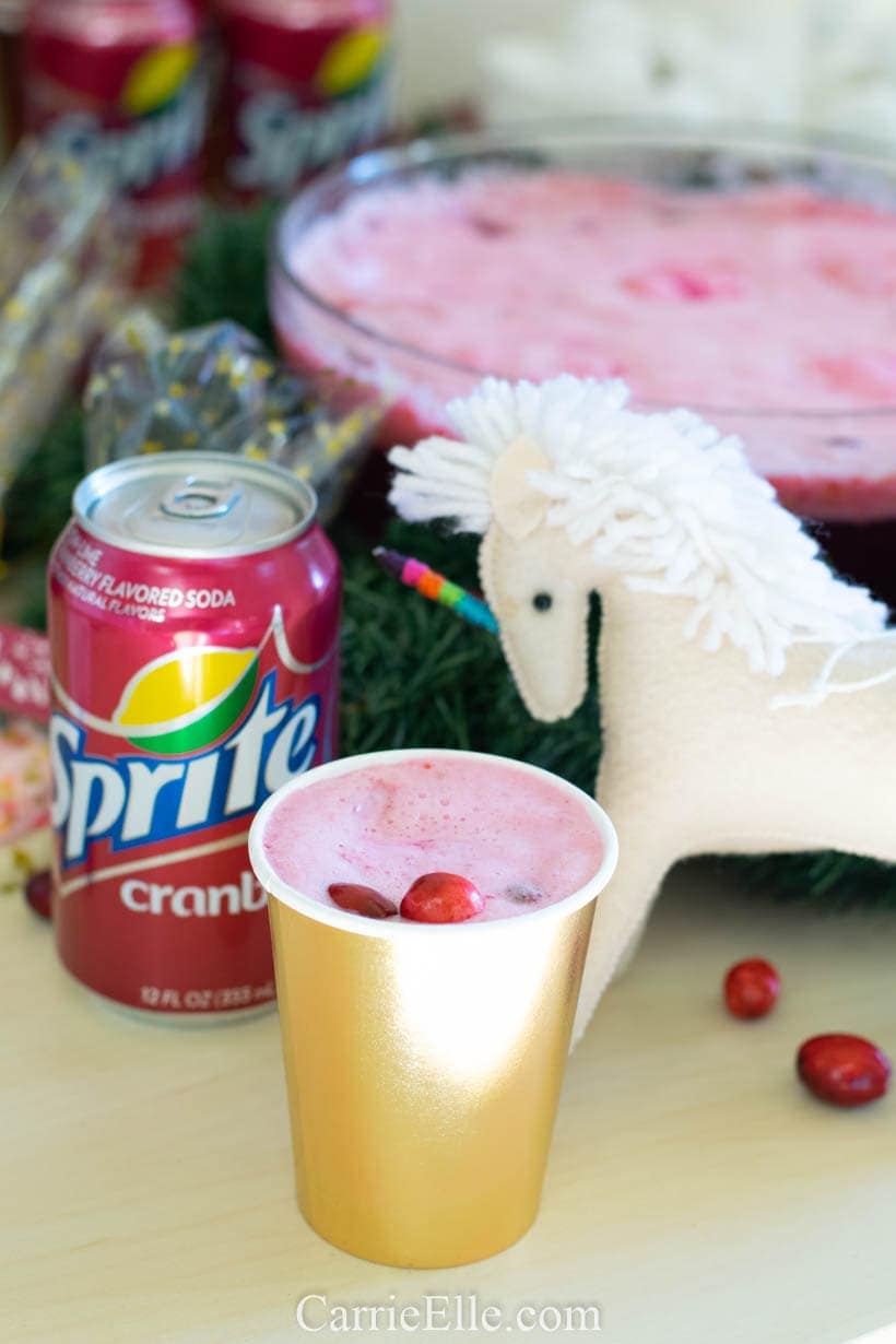 Cranberry Sprite Sherbet Punch