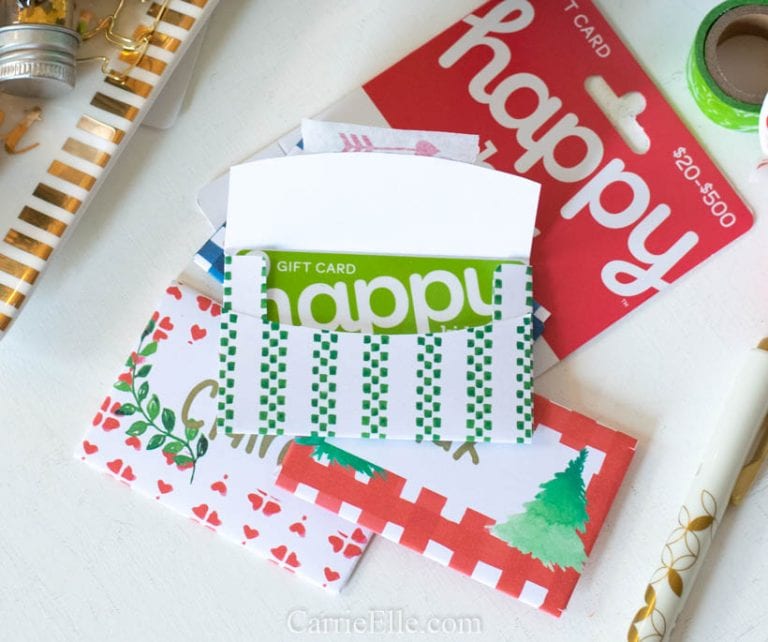 Printable Christmas Gift Card Envelope - Carrie Elle