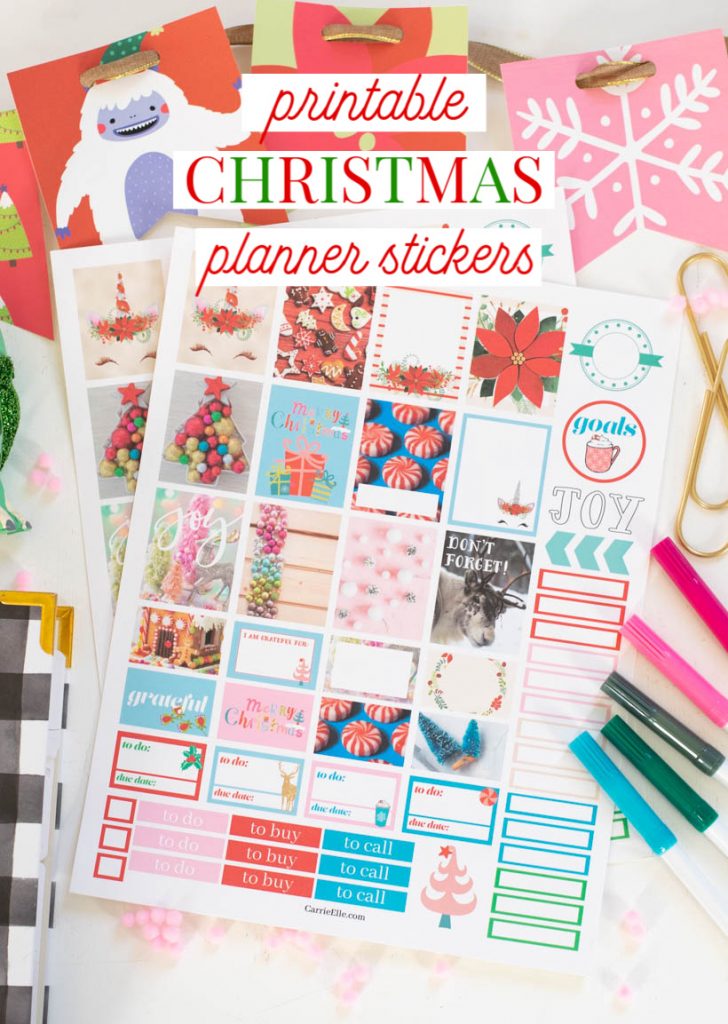 Printable Christmas Planner Stickers - Carrie Elle