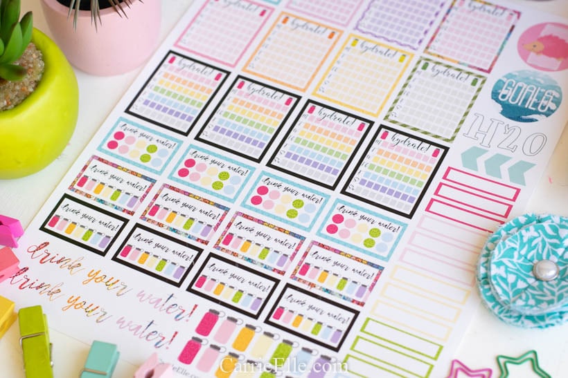 Printable Hydrate Planner Stickers
