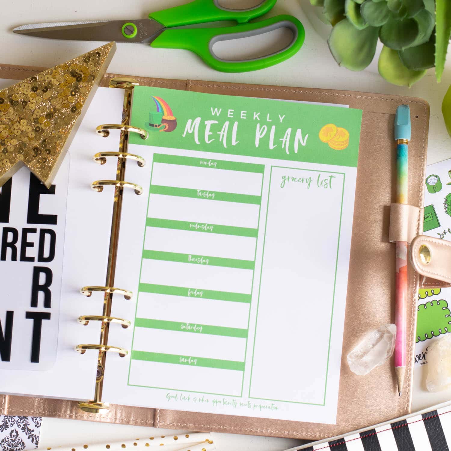 Printable Weekly Meal Planner Insert A5 8.5x11