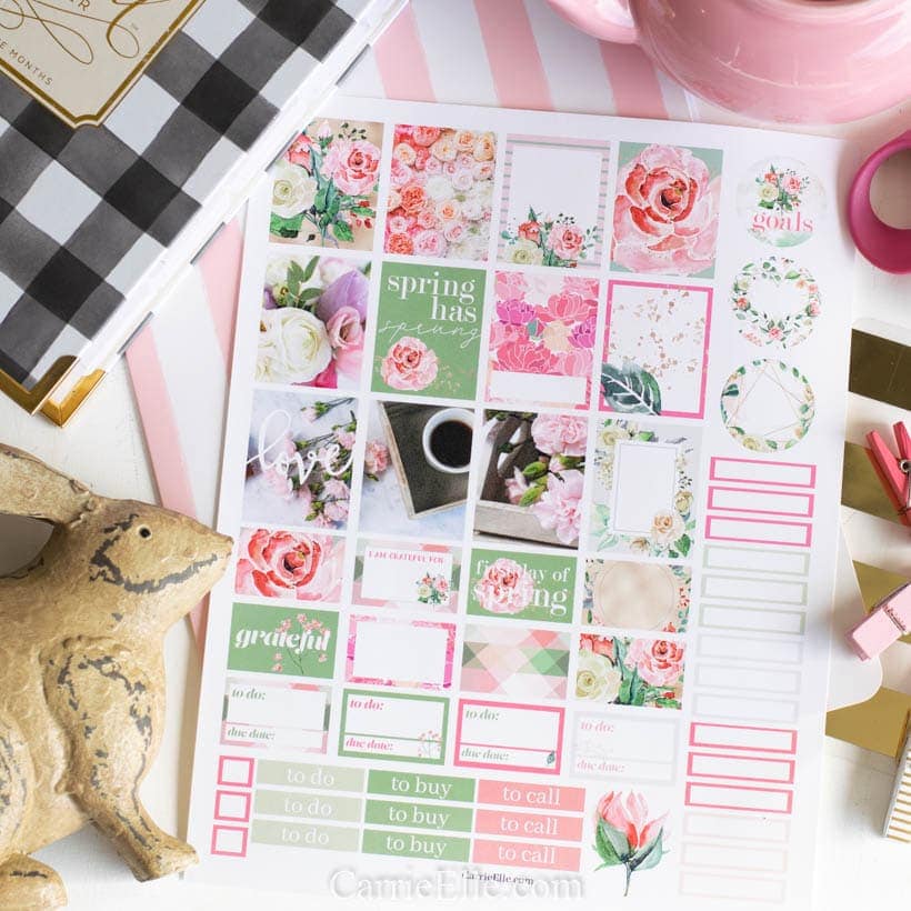 Printable Spring planner Stickers