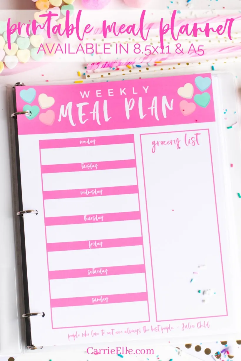 Printable Weekly Meal Planner for February