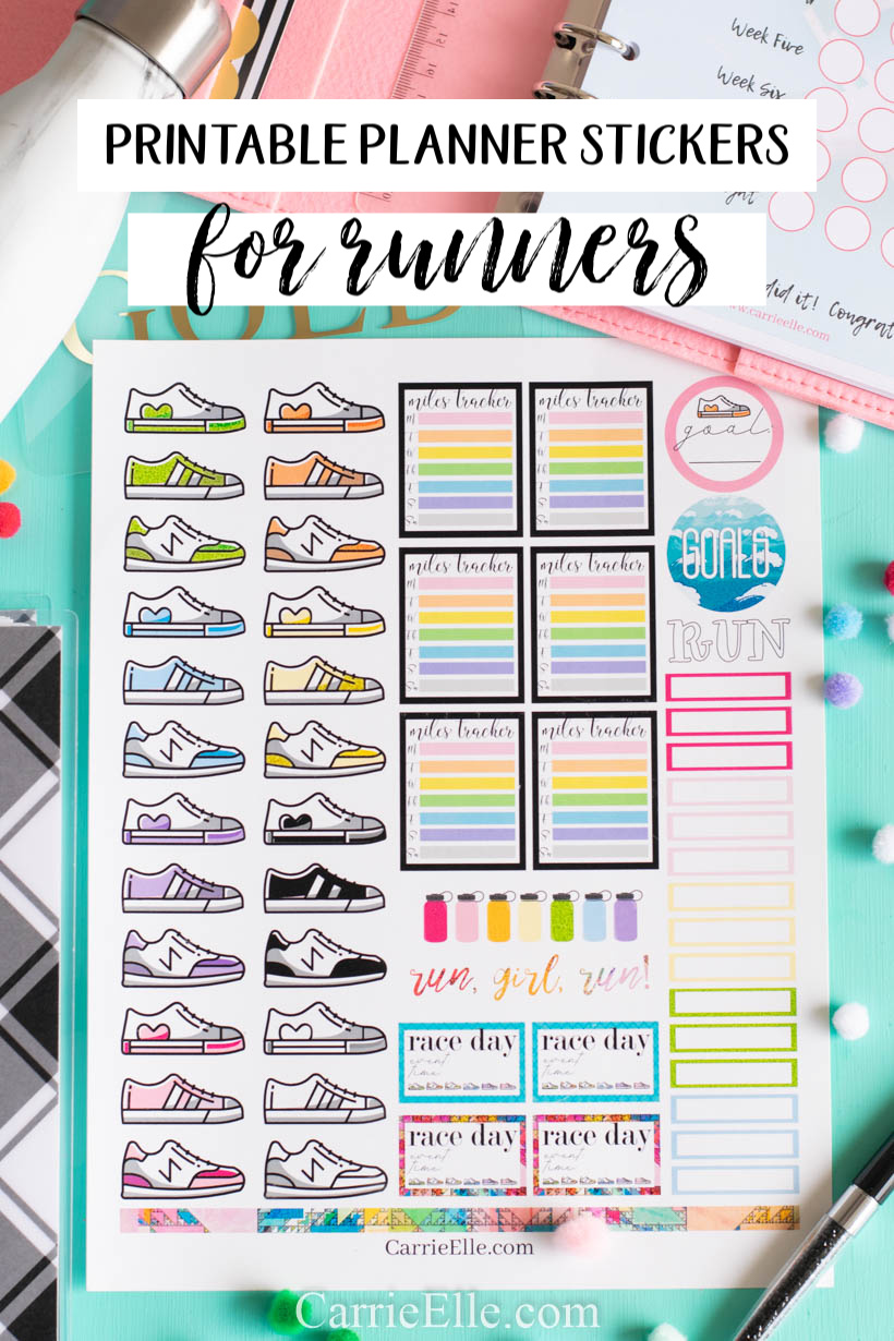 Printable Running Stickers Carrie Elle