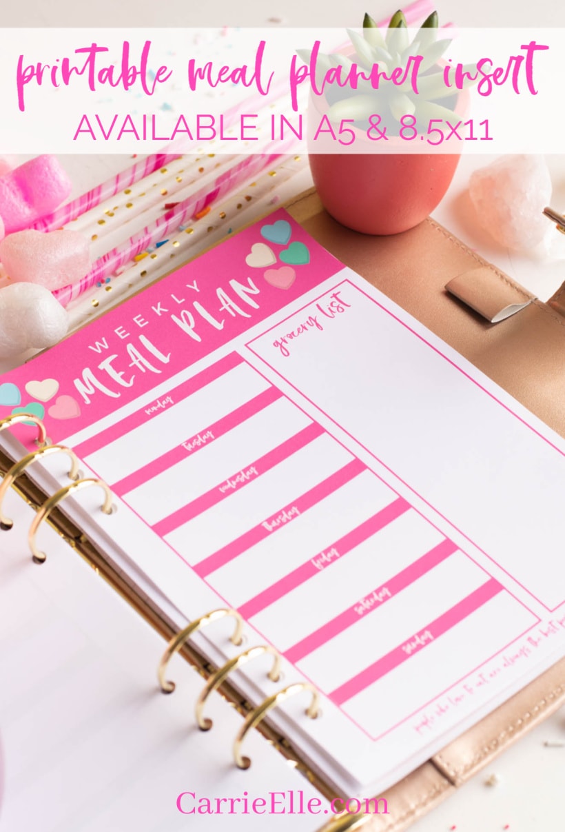 Printable Weekly Meal Planner Insert A5 (1)