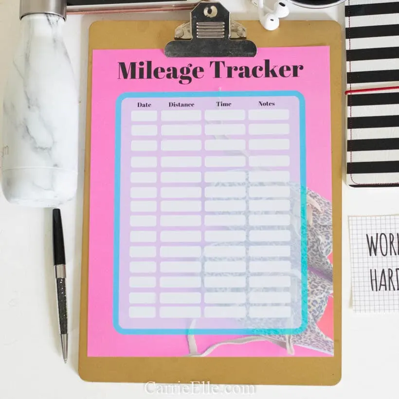Mileage Tracker Printable A5 8.5x11