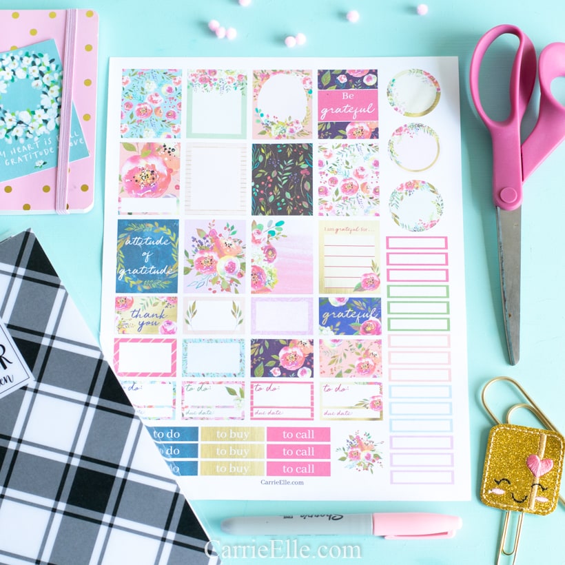 Printable Gratitude Planner Stickers