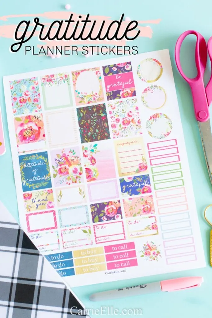 Printable Gratitude Planner Stickers