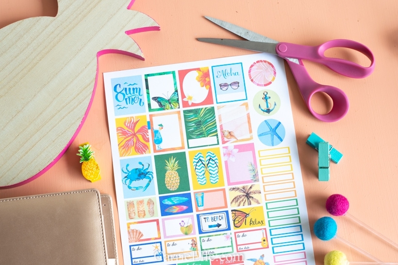 Printable Beach Planner Stickers