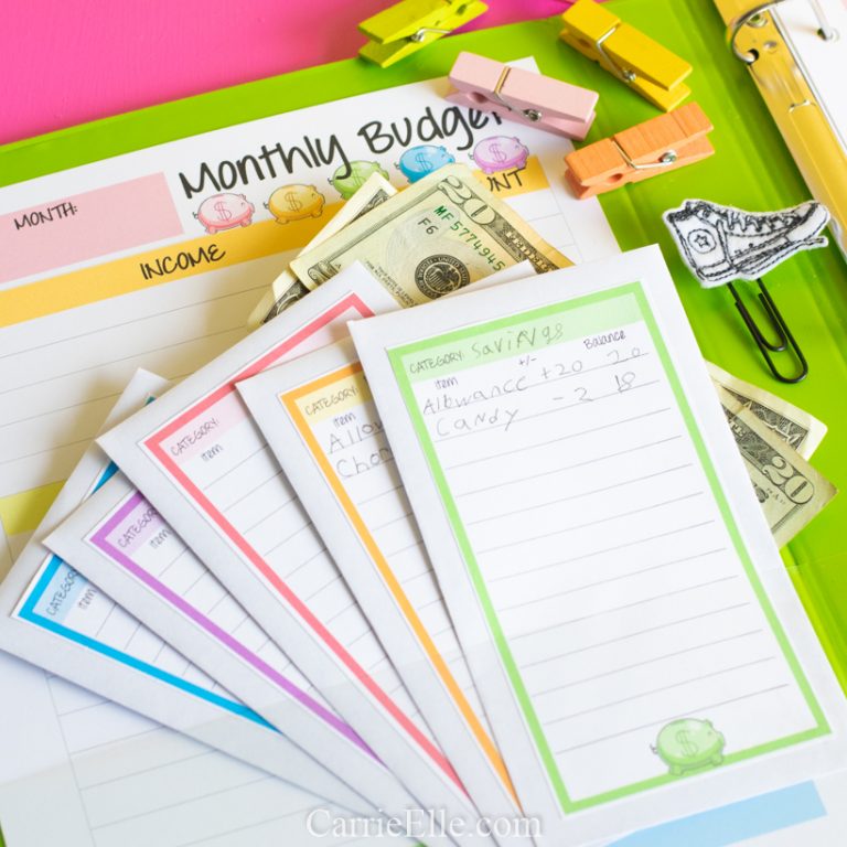 Printable DIY Cash Envelope System for Kids - Carrie Elle