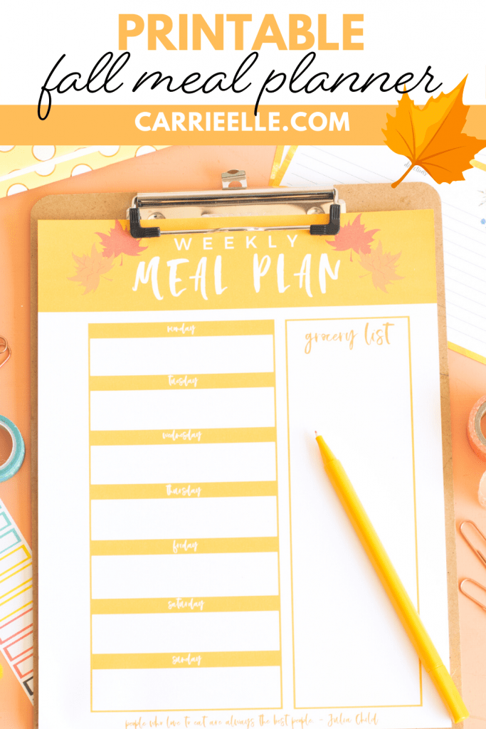 Weekly Meal Planning Template from www.carrieelle.com