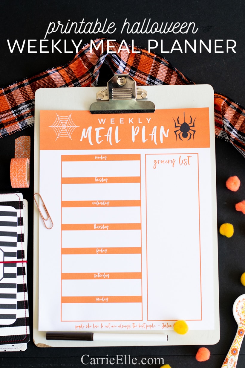 Printable Weekly Meal Planner for October
