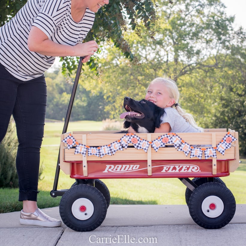 Printable Trick or Treat Banner for Radio Flyer CarrieElle.com