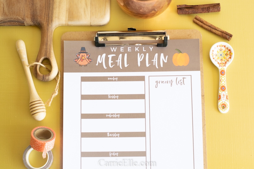 Printable Weekly Meal Planner for November