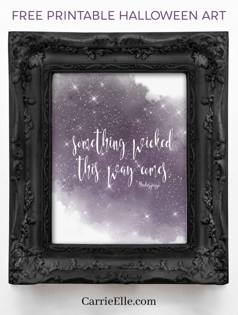 Free Halloween Wall Art Shakespeare CarrieElle.com