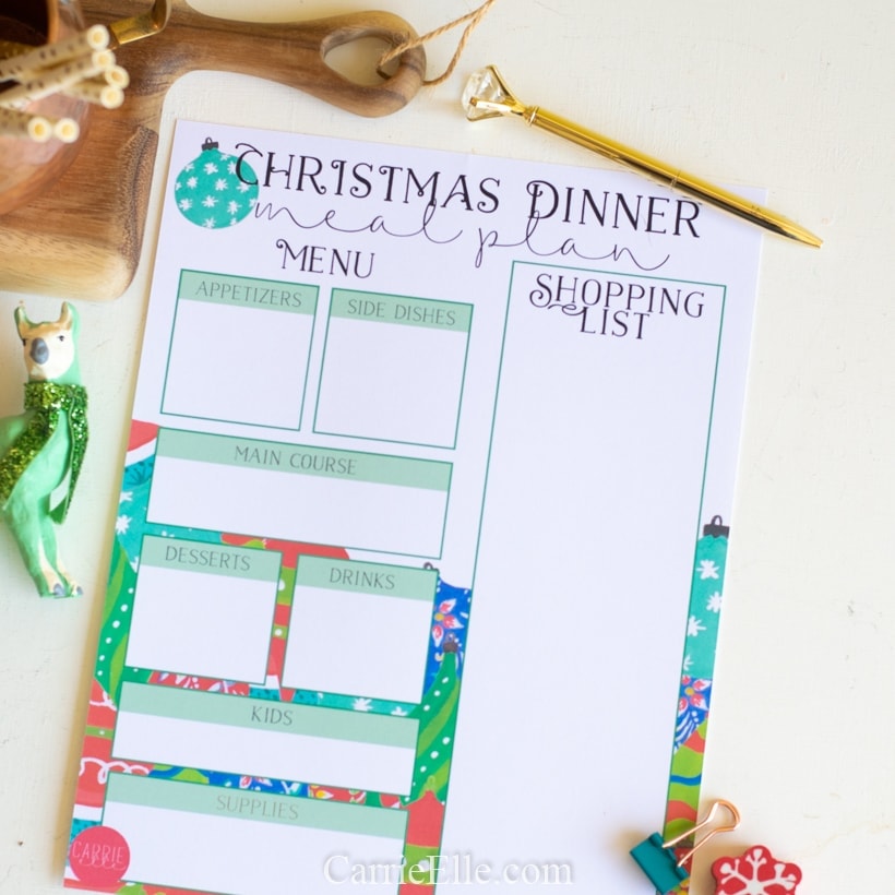 Christmas Meal Planner Printable