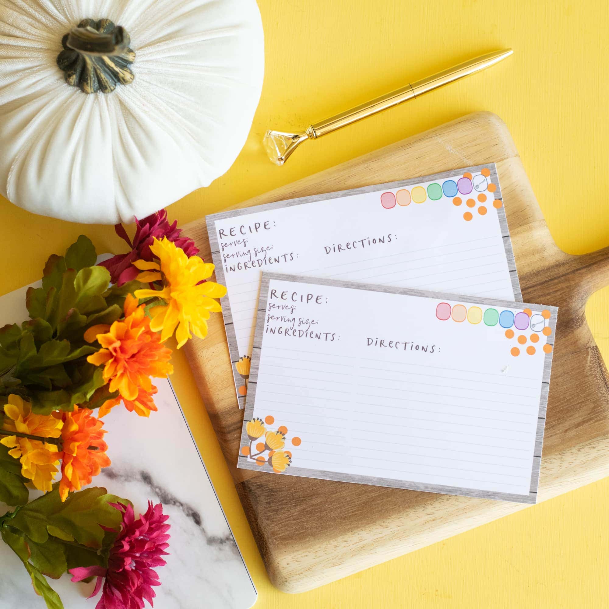 Printable 21 Day Fix Recipe Cards for Fall