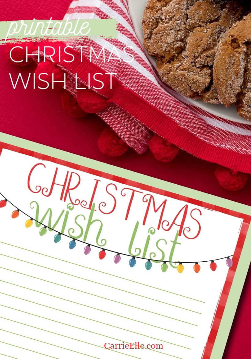 Printable Christmas Wish List CarrieElle,com