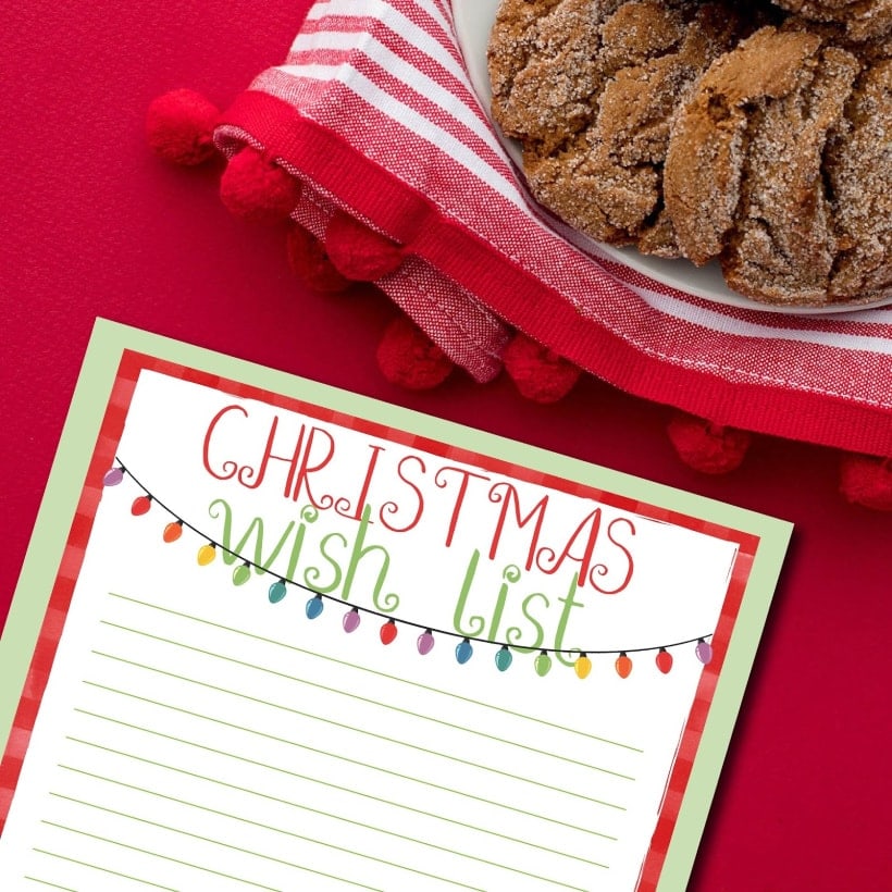 Printable Christmas Wish List CarrieElle.com