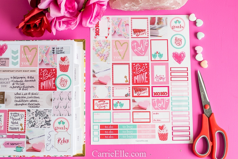 Printable Valentines Day Planner Stickers CarrieElle.com