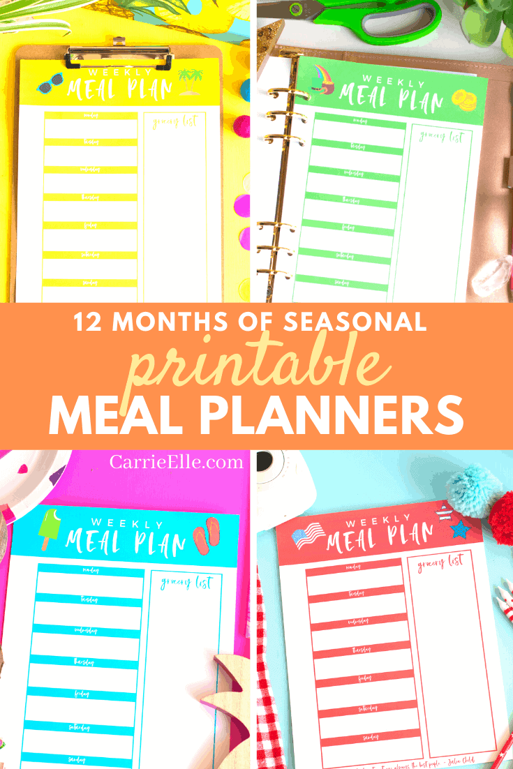 Printable Seasonal Meal Planners CarrieElle.com