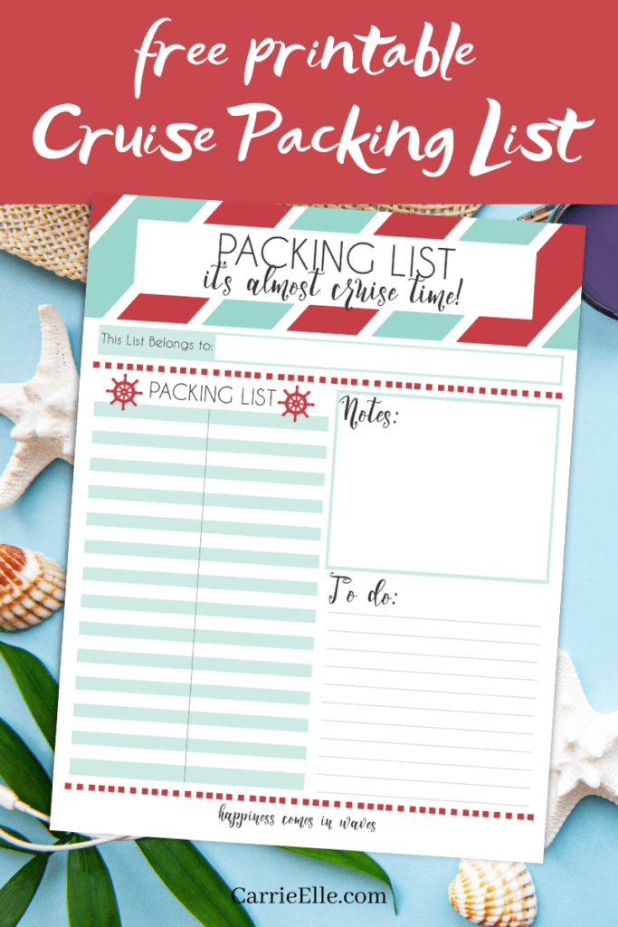 Printable Cruise Packing List for Kids - Carrie Elle