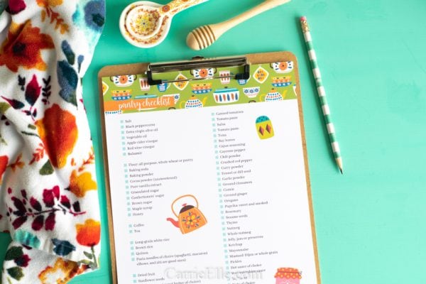 Printable Pantry Staples Checklist - Carrie Elle