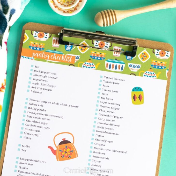 Printable Pantry Staples Checklist - Carrie Elle