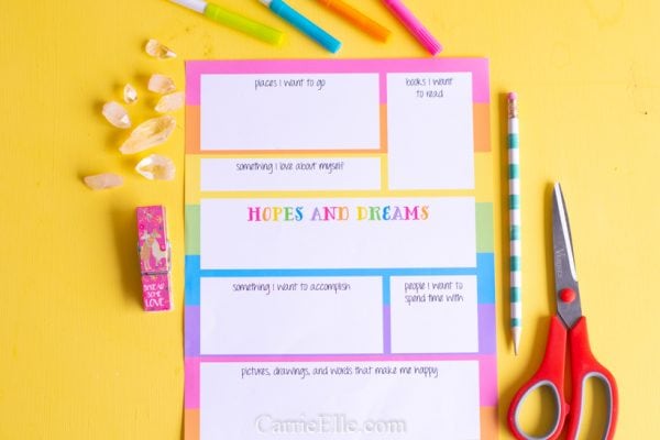 Printable Vision Board Template for Kids - Carrie Elle