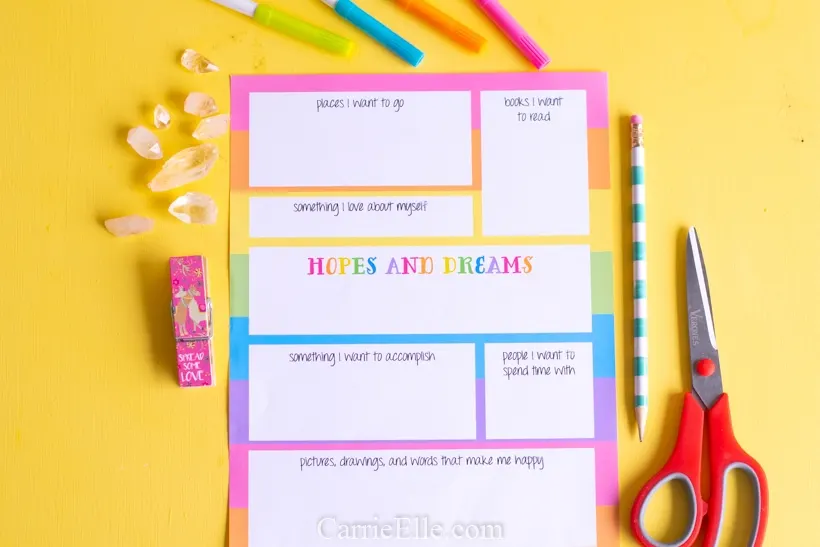 Printable Vision Board for Kids CarrieElle.com