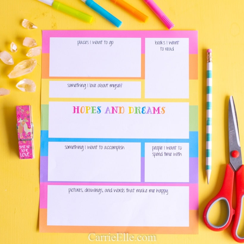 Printable Vision Board Template For Kids Carrie Elle