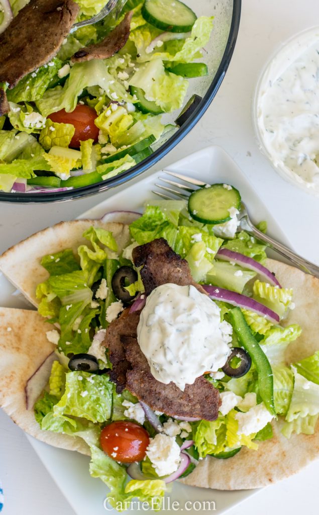 Greek Gyro Salad CarrieElle.com