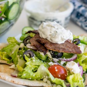 Greek Gyro Salad CarrieElle.com
