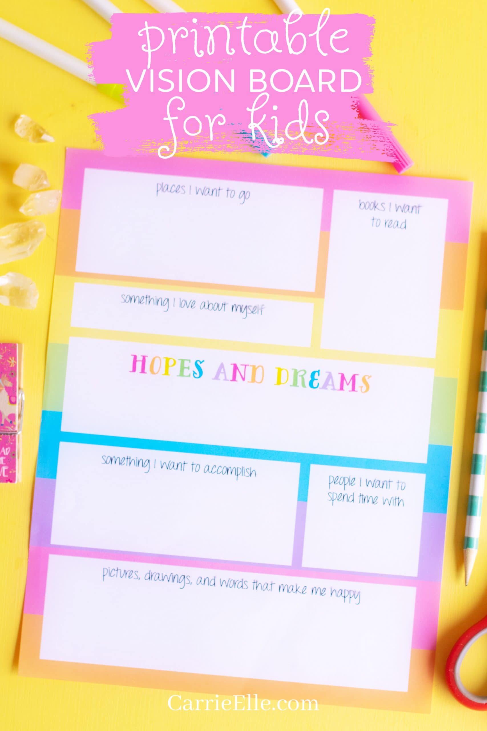 Printable Vision Board Template - Customize and Print