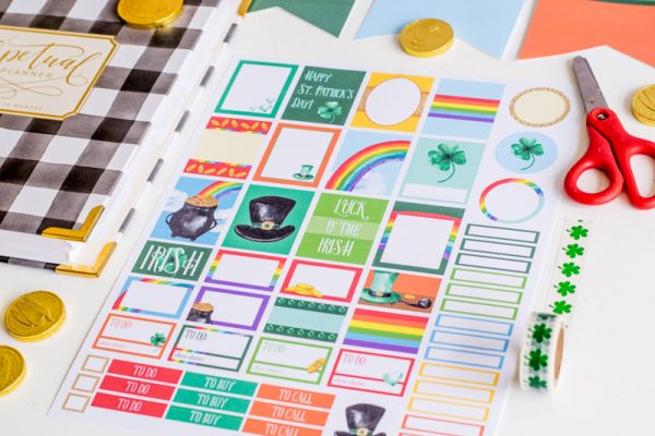 Printable St. Patrick's Day Planner Stickers - Carrie Elle