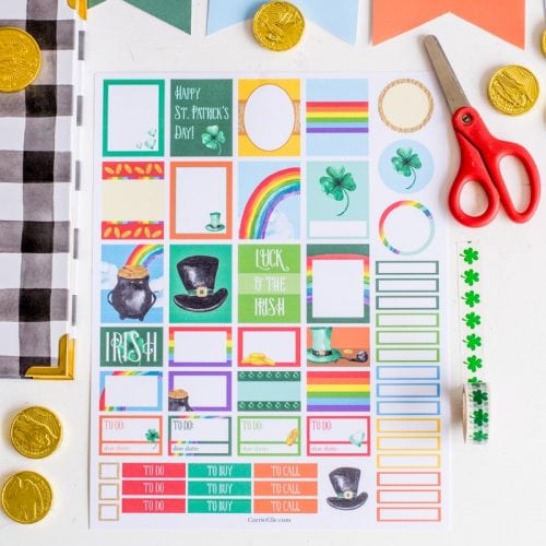 Printable St. Patrick's Day Planner Stickers - Carrie Elle