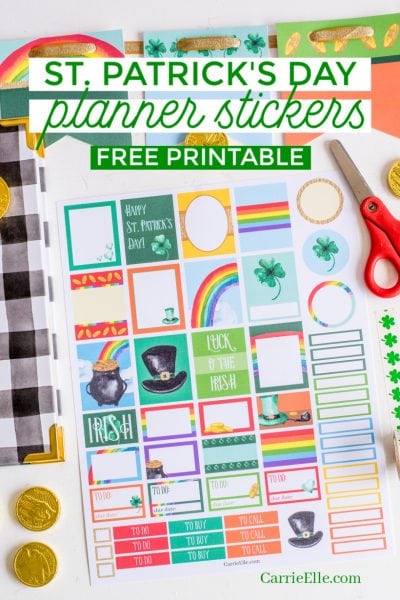 Printable St. Patrick's Day Planner Stickers - Carrie Elle