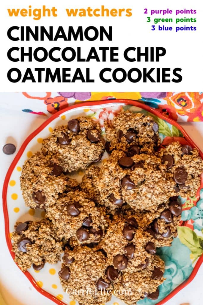 Healthy Cinnamon Chocolate Chip Oatmeal Cookies Carrie Elle