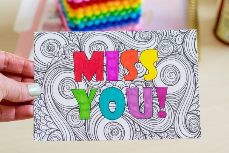 Printable "I Miss You" Postcard - Carrie Elle