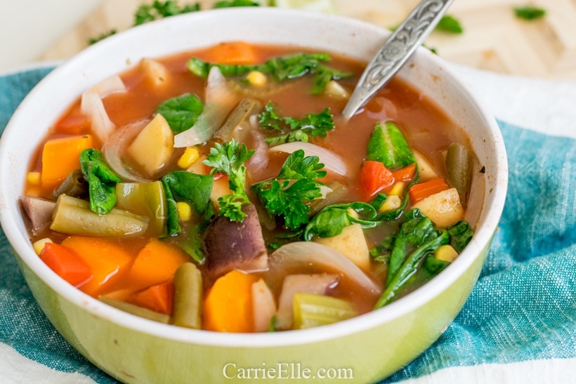 Crock Pot Vegan Vegetable Soup | Weight Watchers | 21 Day Fix
