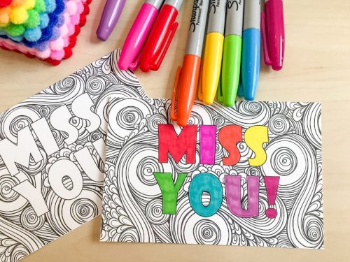 Printable "I Miss You" Postcard - Carrie Elle