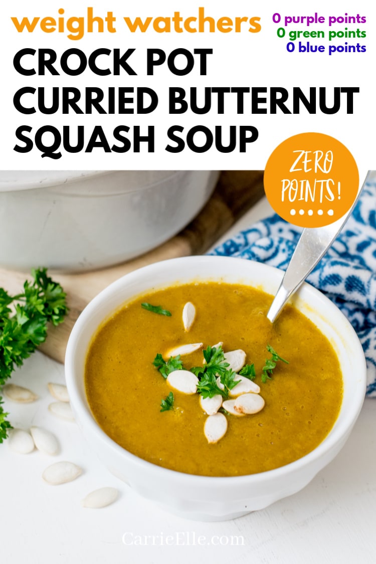 WW Zero Points Crock Pot Curried Butternut Squash Soup