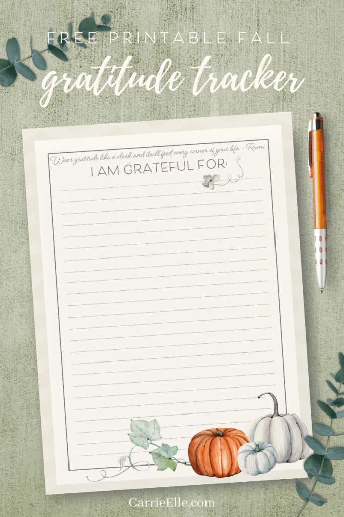 Fall Gratitude Printable - Carrie Elle