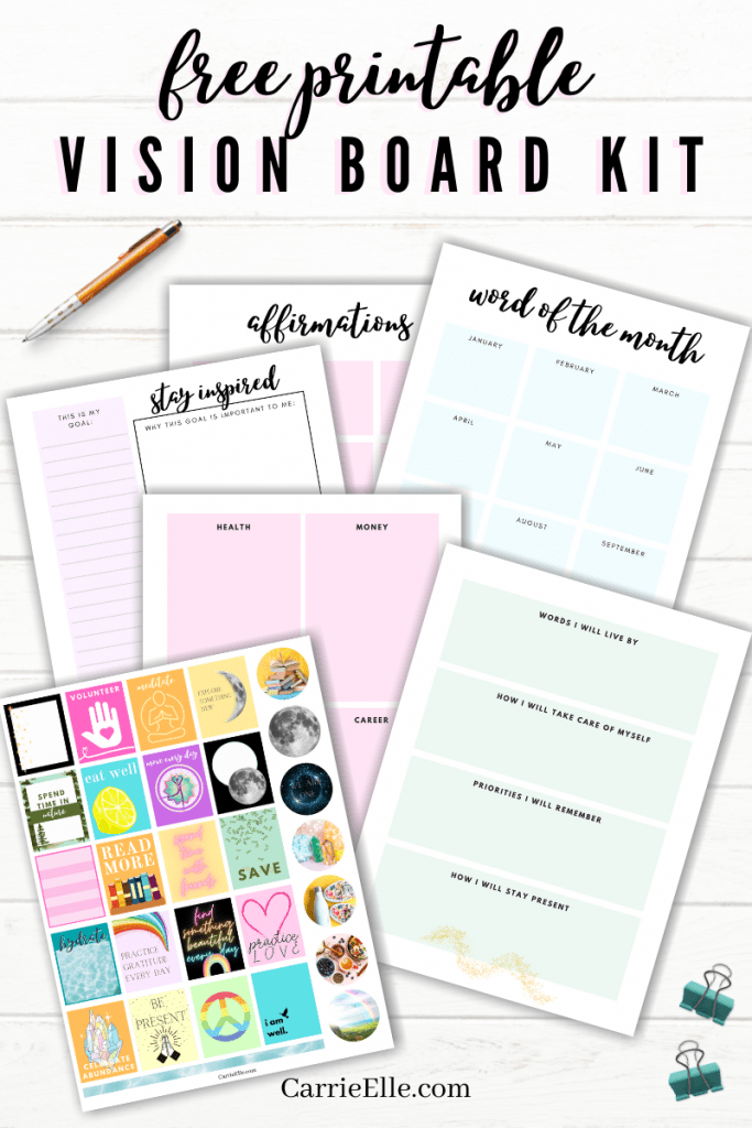 Free Printable Vision Board Kit Vision Board Printables Vision Board ...