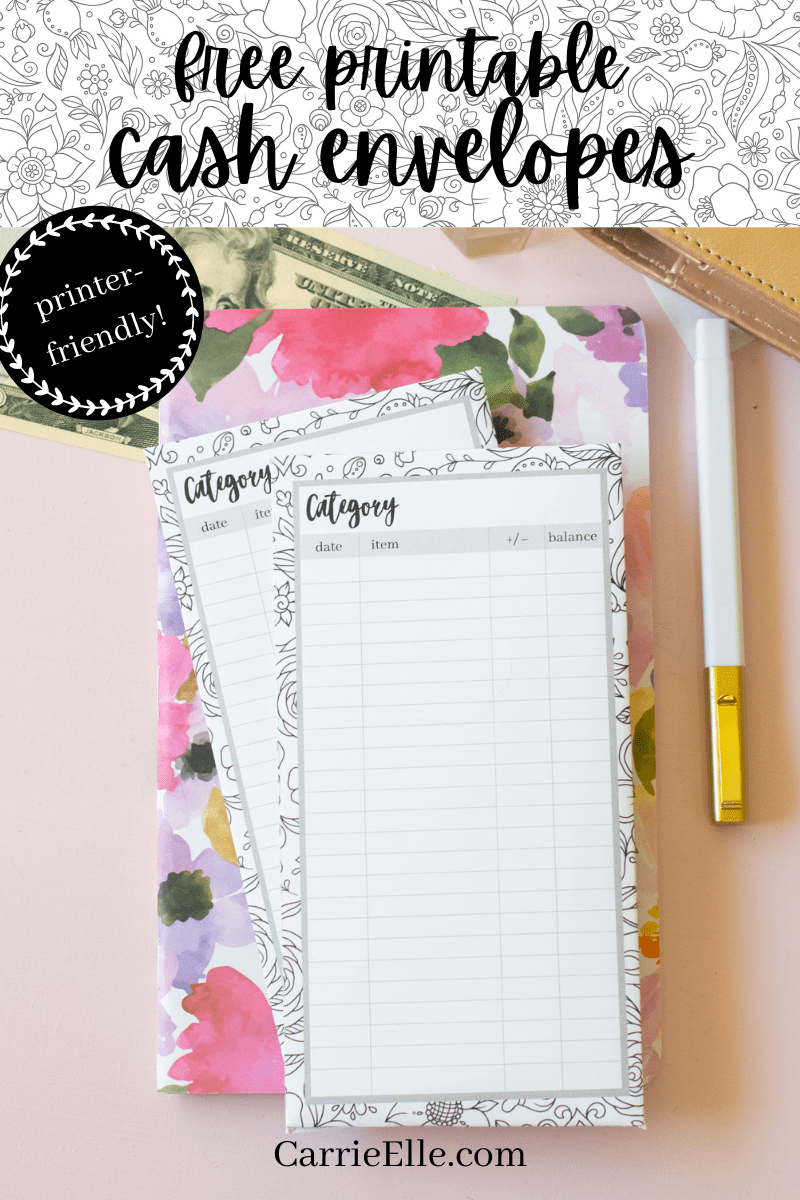Printable Cash Envelopes - Carrie Elle